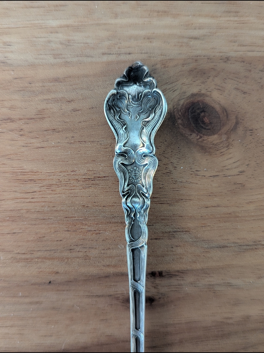Art Nouveau Sterling Silver Antique Unger Brothers "Douvaine" Butter Pick - Picture 6 of 7
